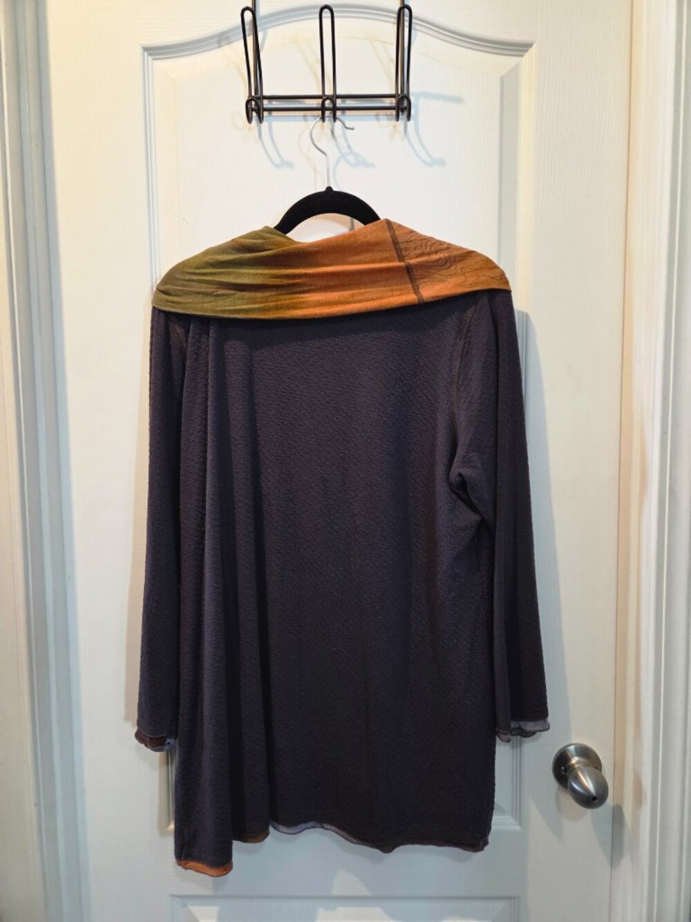 Parsley & Sage Purple Textured Cowl Neck Tunic Top Size XL Boho Hippie - Picture 2 of 6